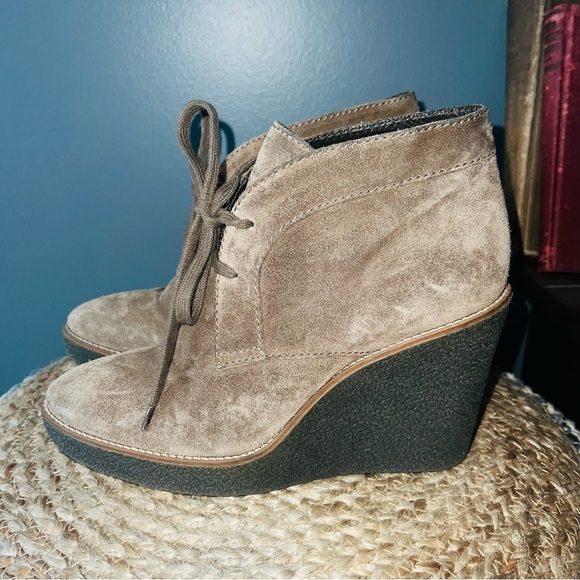 Aquatalia Vianna Suede Wedge Booties - Picture 1 of 8